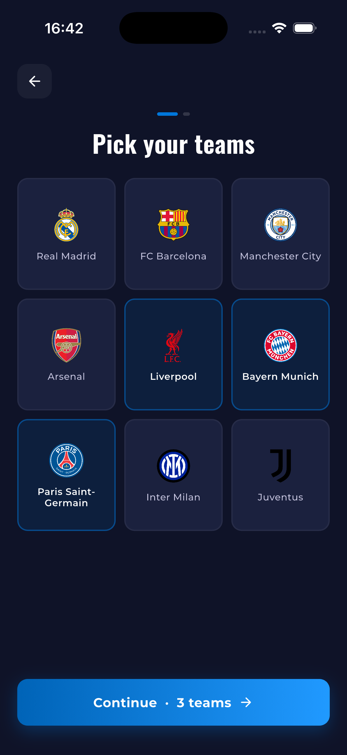 Pick your favourite teams