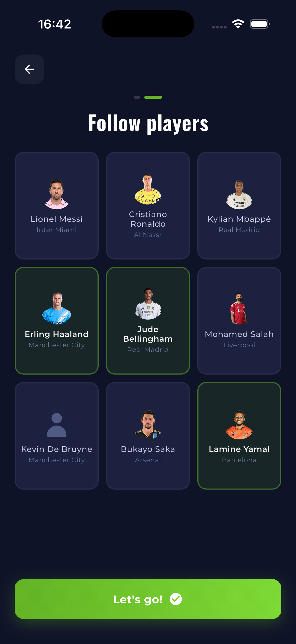 Follow your favourite players